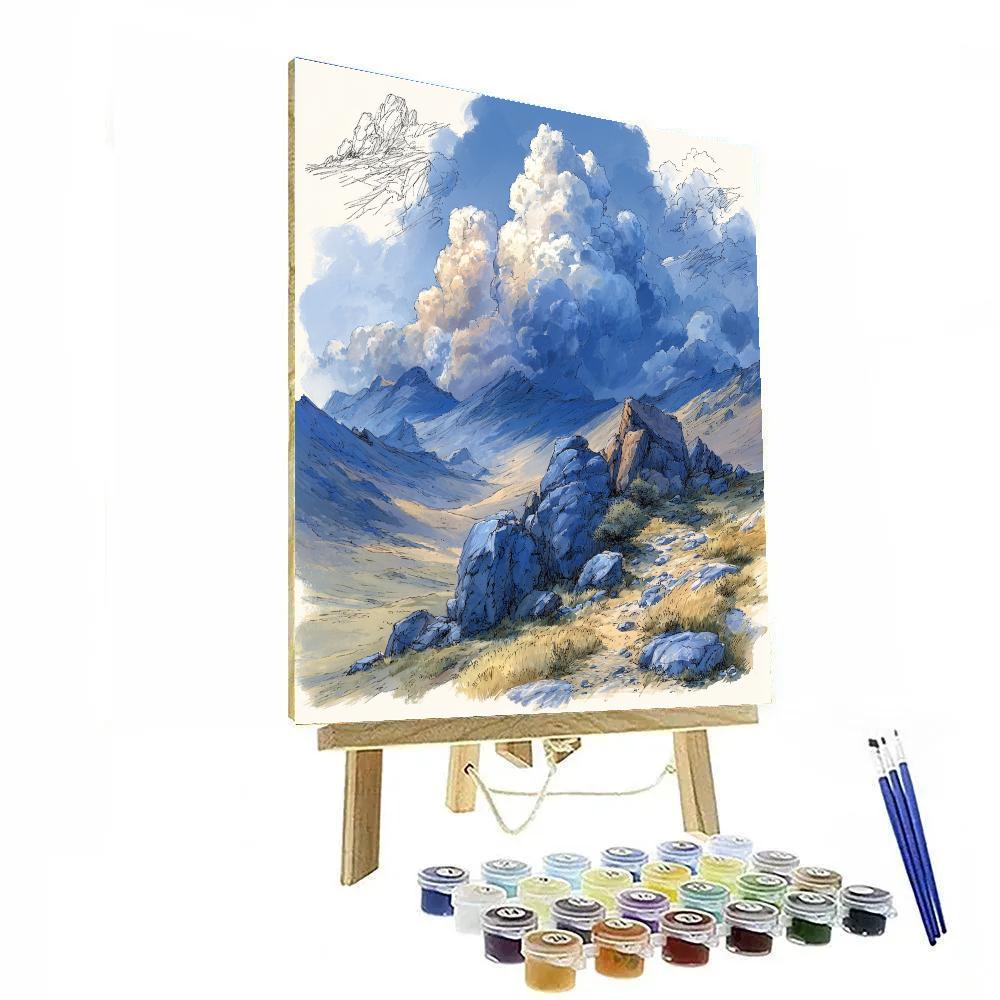 Leonardo Da Vinci Inspired Alpine Cloud Study paint by color