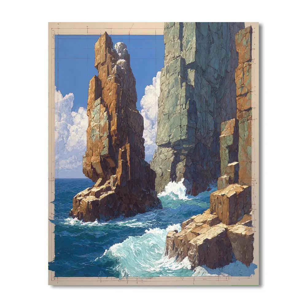 Michelangelo Inspired Tidal Columns paint by numbers