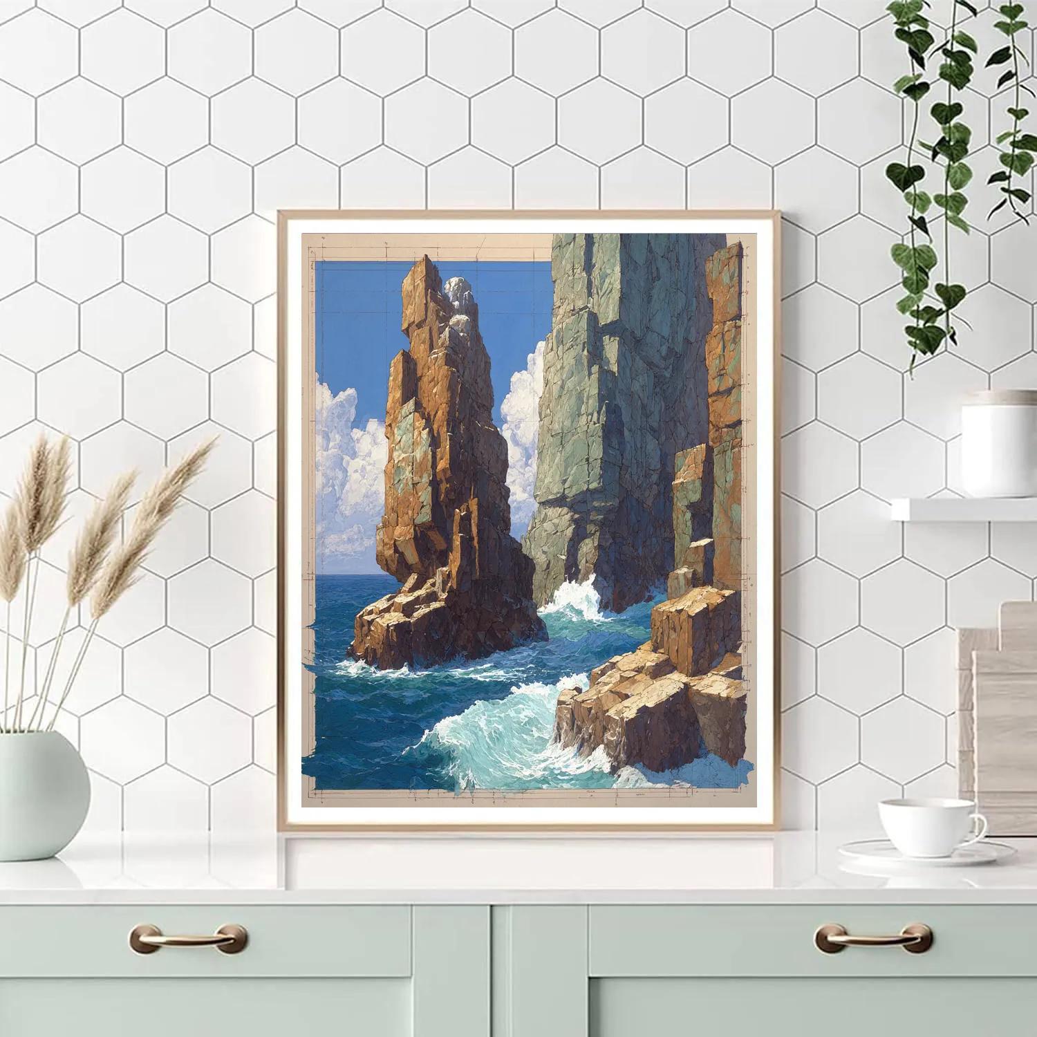 Michelangelo Inspired Tidal Columns paint by numbers