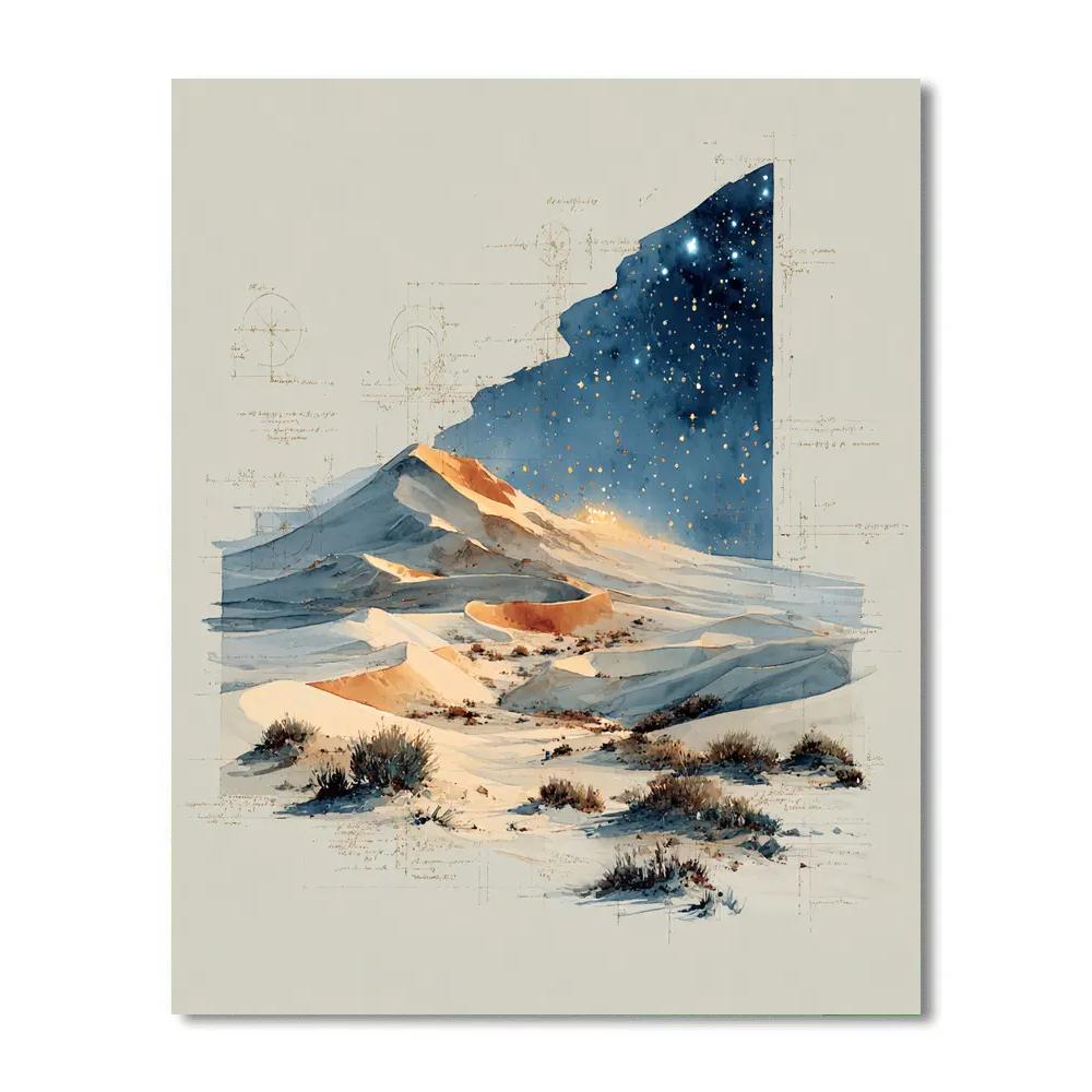 Leonardo Da Vinci Inspired Desert Starfields Paint by numbers kits