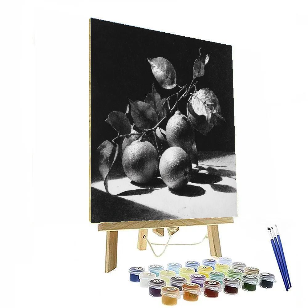Caravaggio Inspired Citrus Shadow Cluster paint by numbers