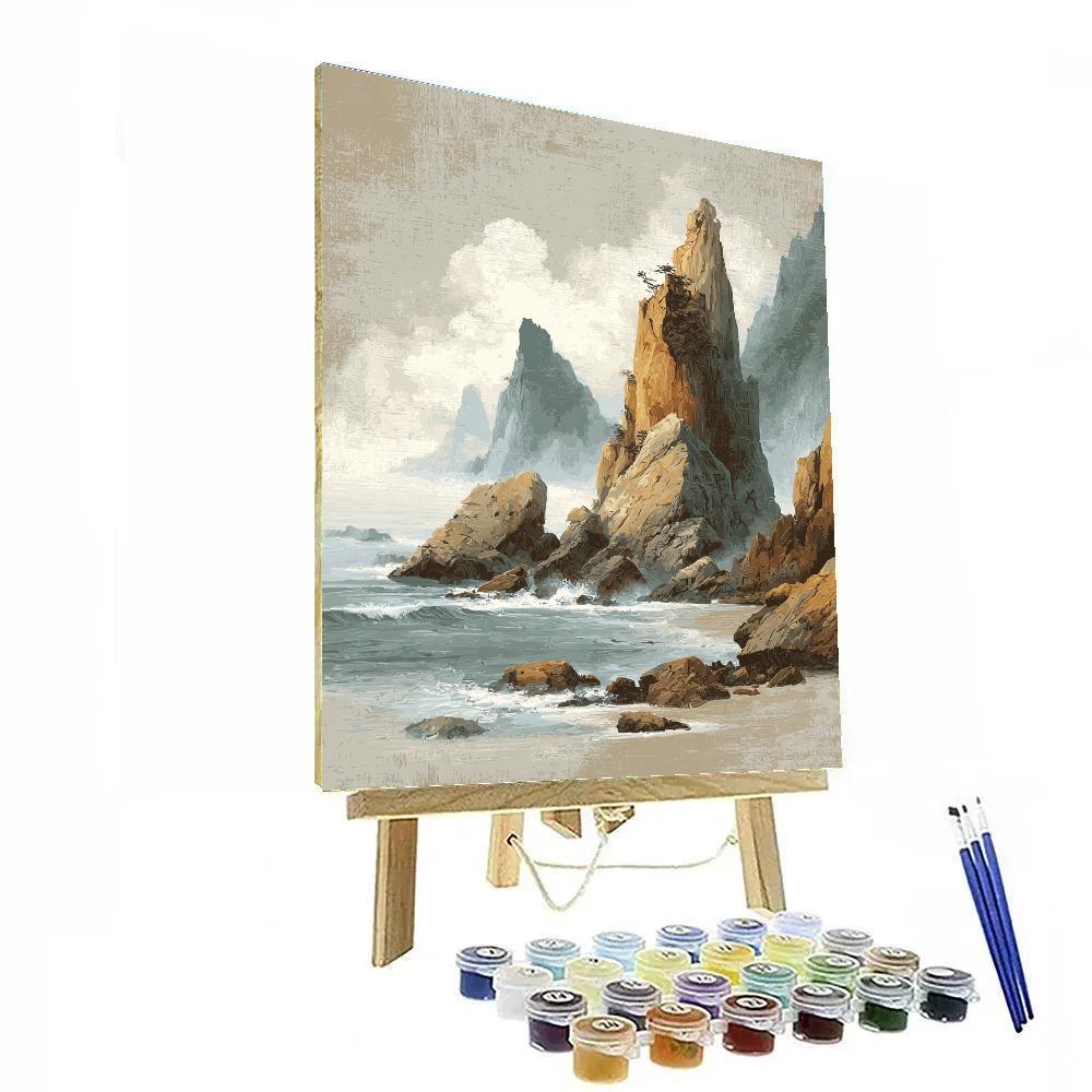 Leonardo Da Vinci Inspired Wind-Carved Archipelago Number painting