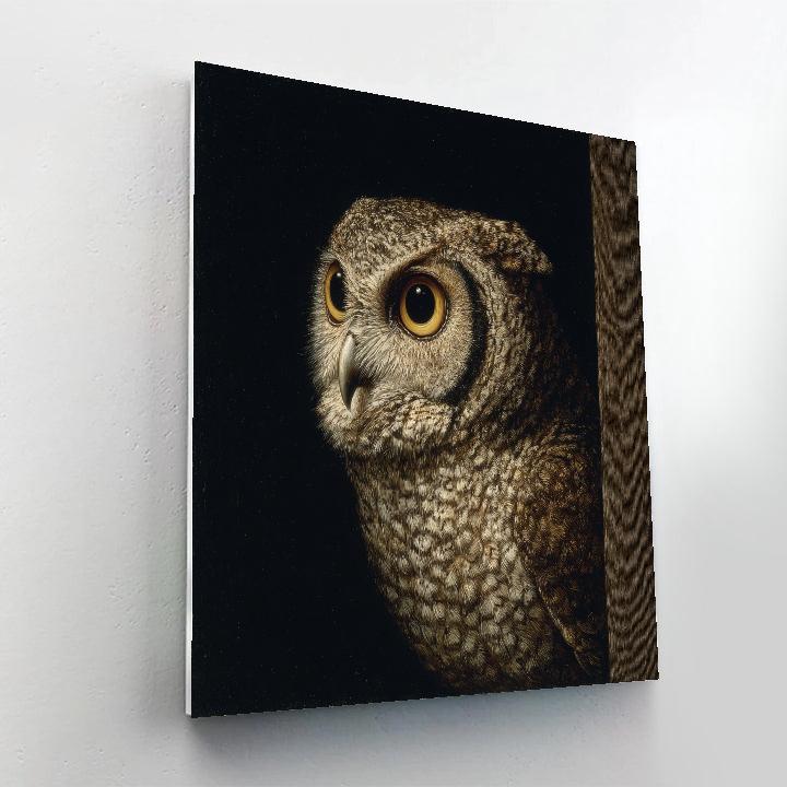 Caravaggio Inspired Nocturnal Owl Silhouette paint by number