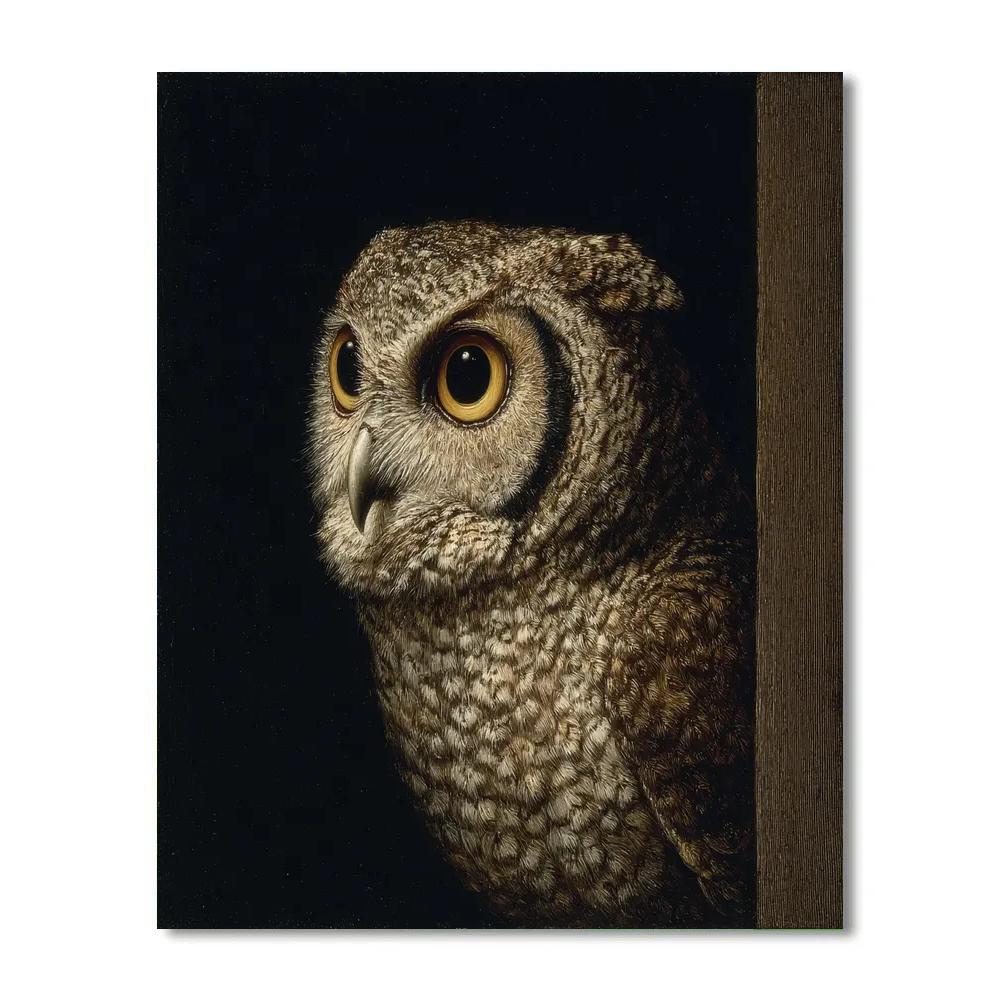Caravaggio Inspired Nocturnal Owl Silhouette paint by number