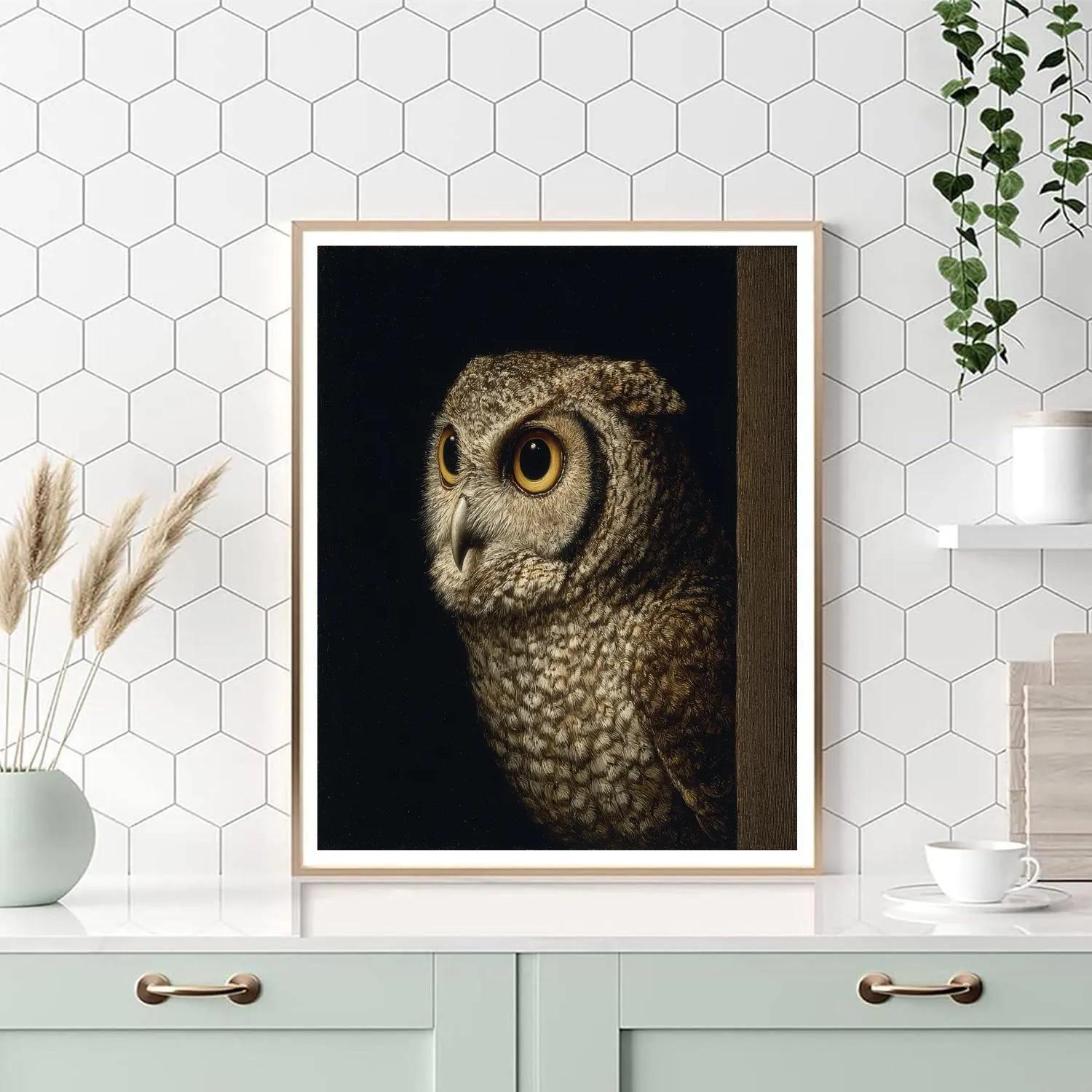 Caravaggio Inspired Nocturnal Owl Silhouette paint by number