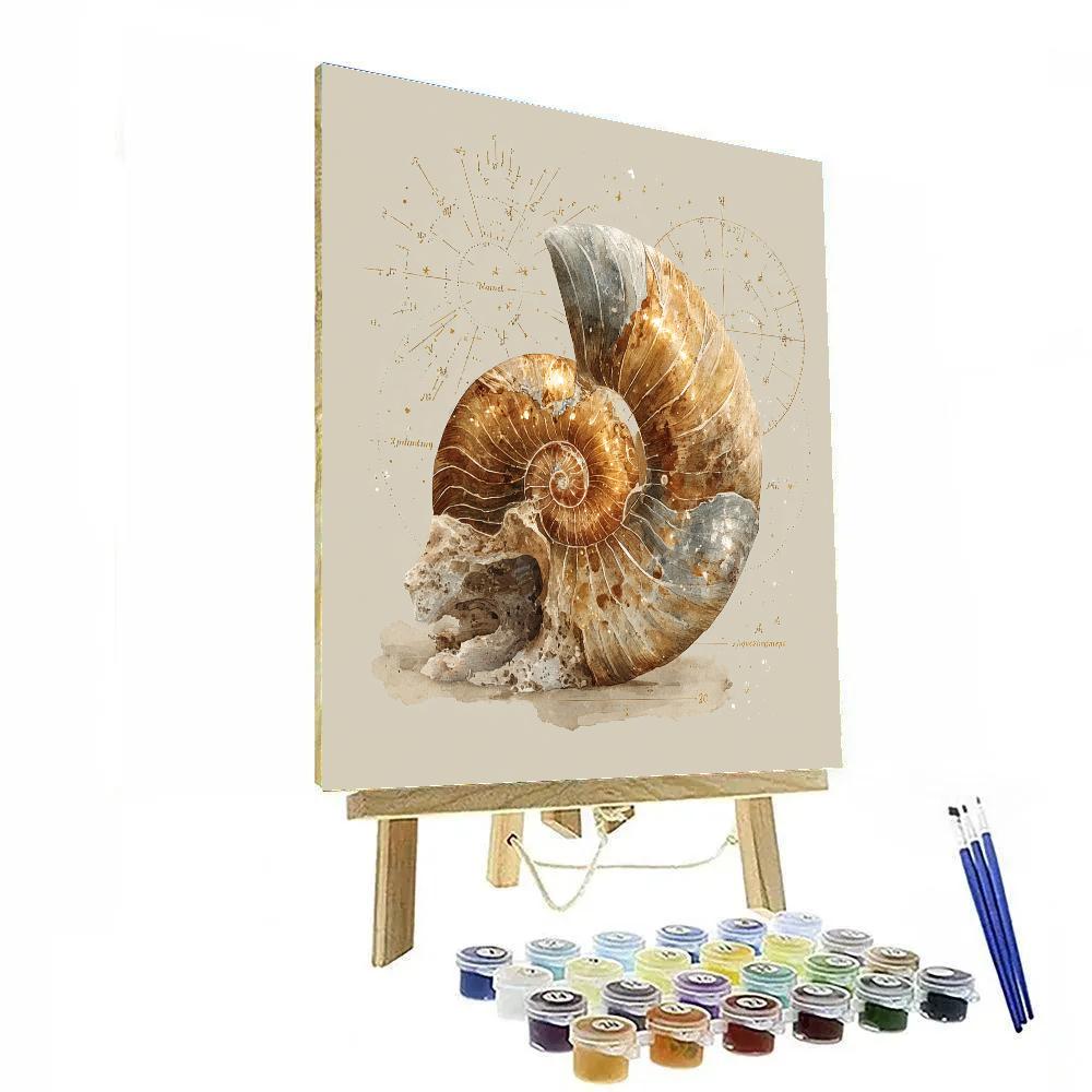 Leonardo Da Vinci Inspired Fossil Constellations paint by number