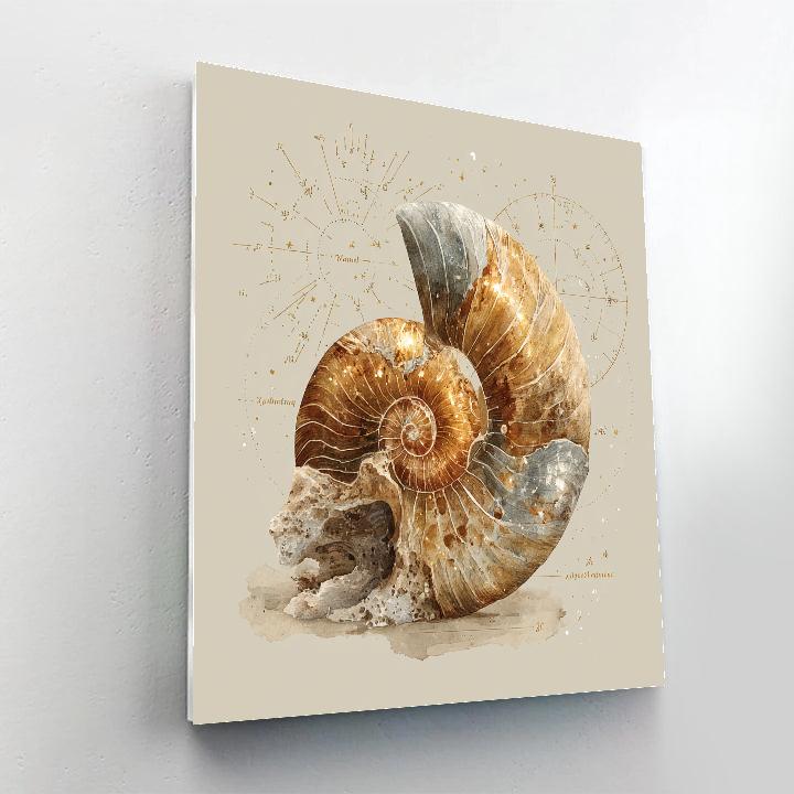 Leonardo Da Vinci Inspired Fossil Constellations paint by number