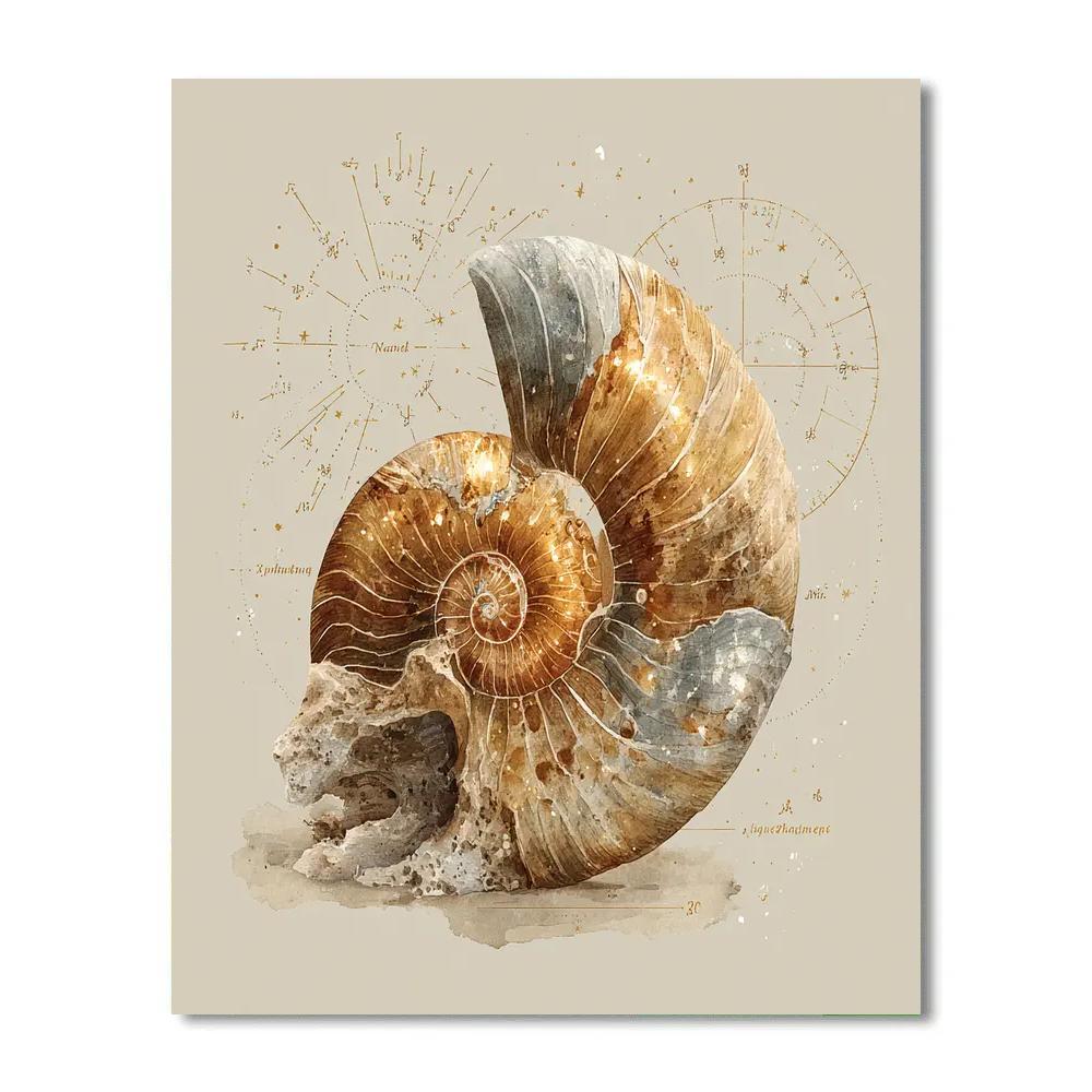 Leonardo Da Vinci Inspired Fossil Constellations paint by number