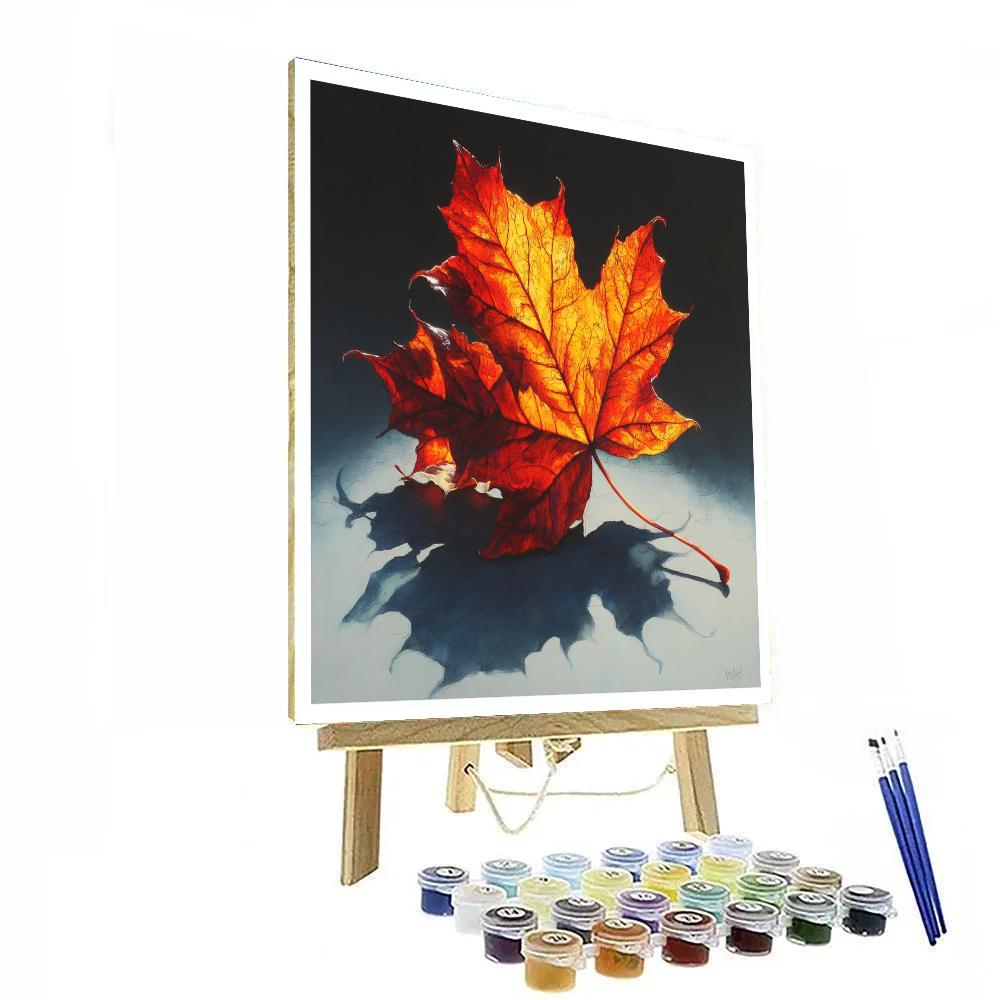 Caravaggio Inspired Autumn Maple Leaf paint by number