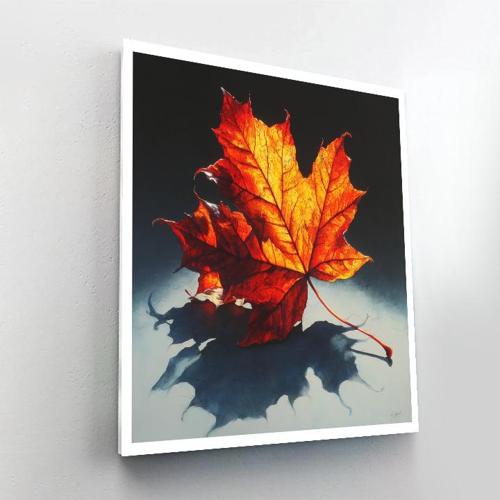 Caravaggio Inspired Autumn Maple Leaf paint by number