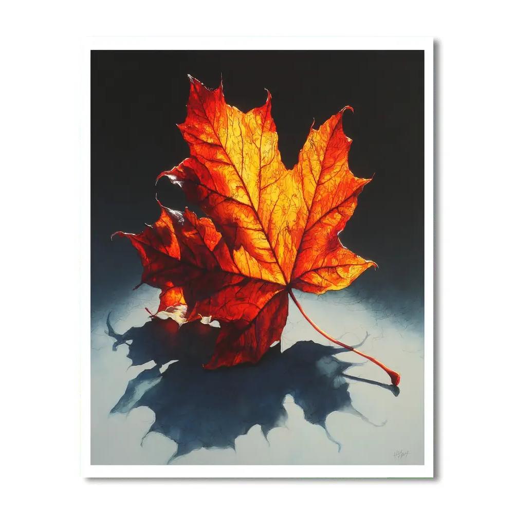 Caravaggio Inspired Autumn Maple Leaf paint by number