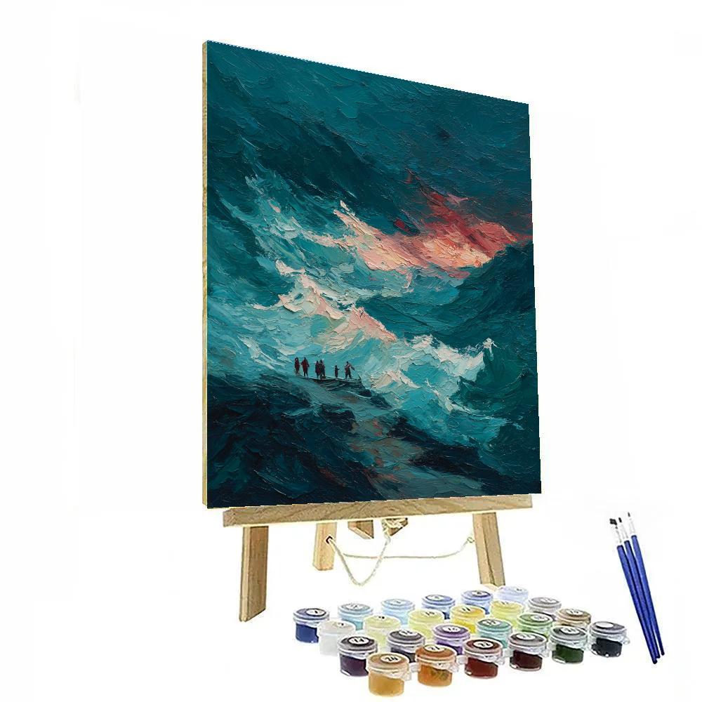Edvard Munch Inspired Stormy Sea DIY paint by numbers