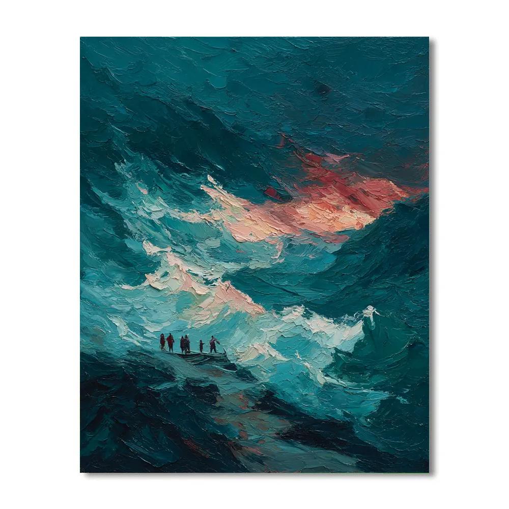 Edvard Munch Inspired Stormy Sea DIY paint by numbers