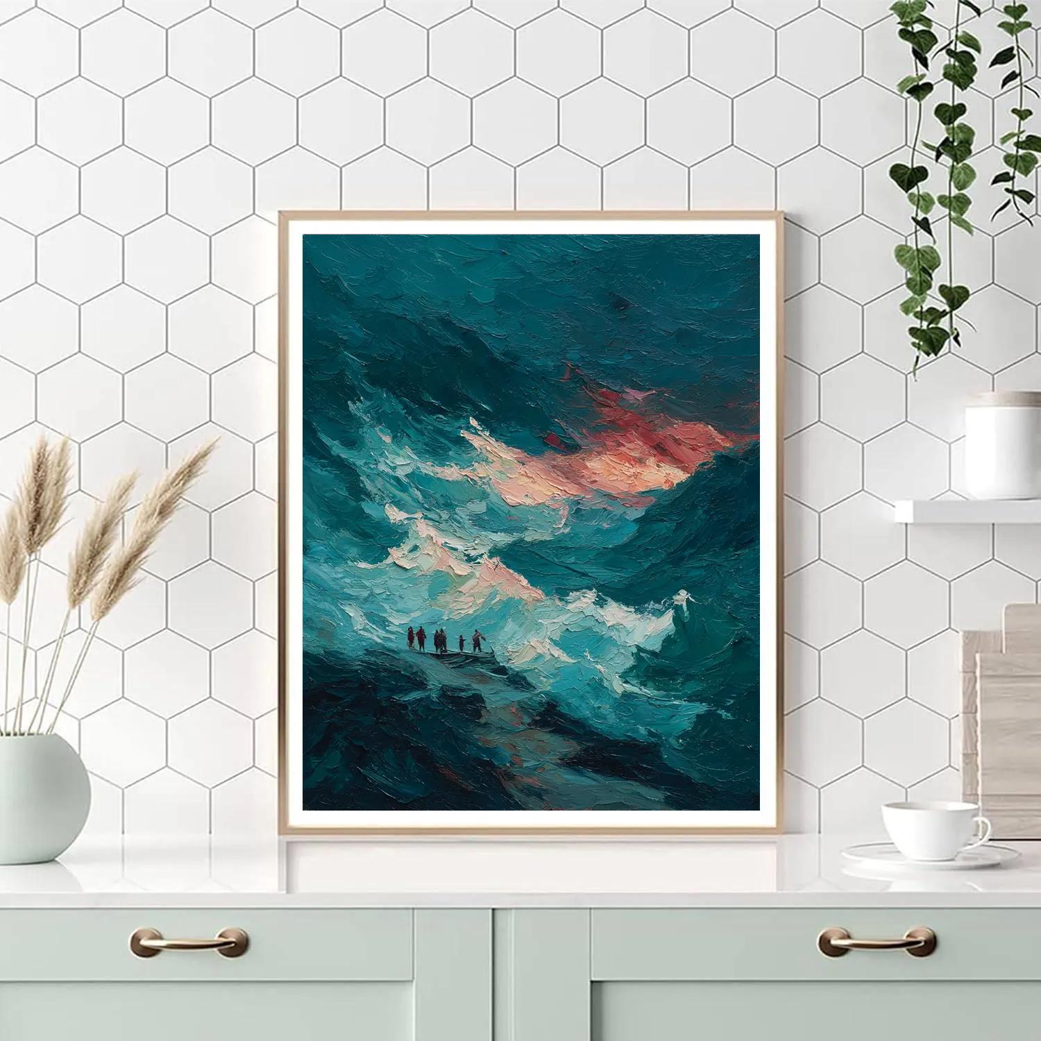 Edvard Munch Inspired Stormy Sea DIY paint by numbers