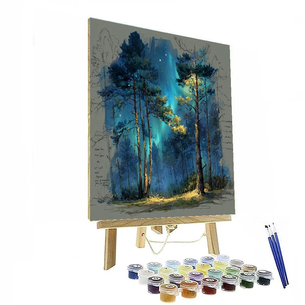 Leonardo Da Vinci Inspired Aurora Pines Numbered painting kits