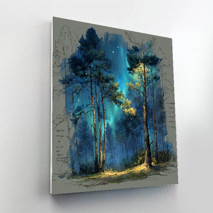 Leonardo Da Vinci Inspired Aurora Pines Numbered painting kits