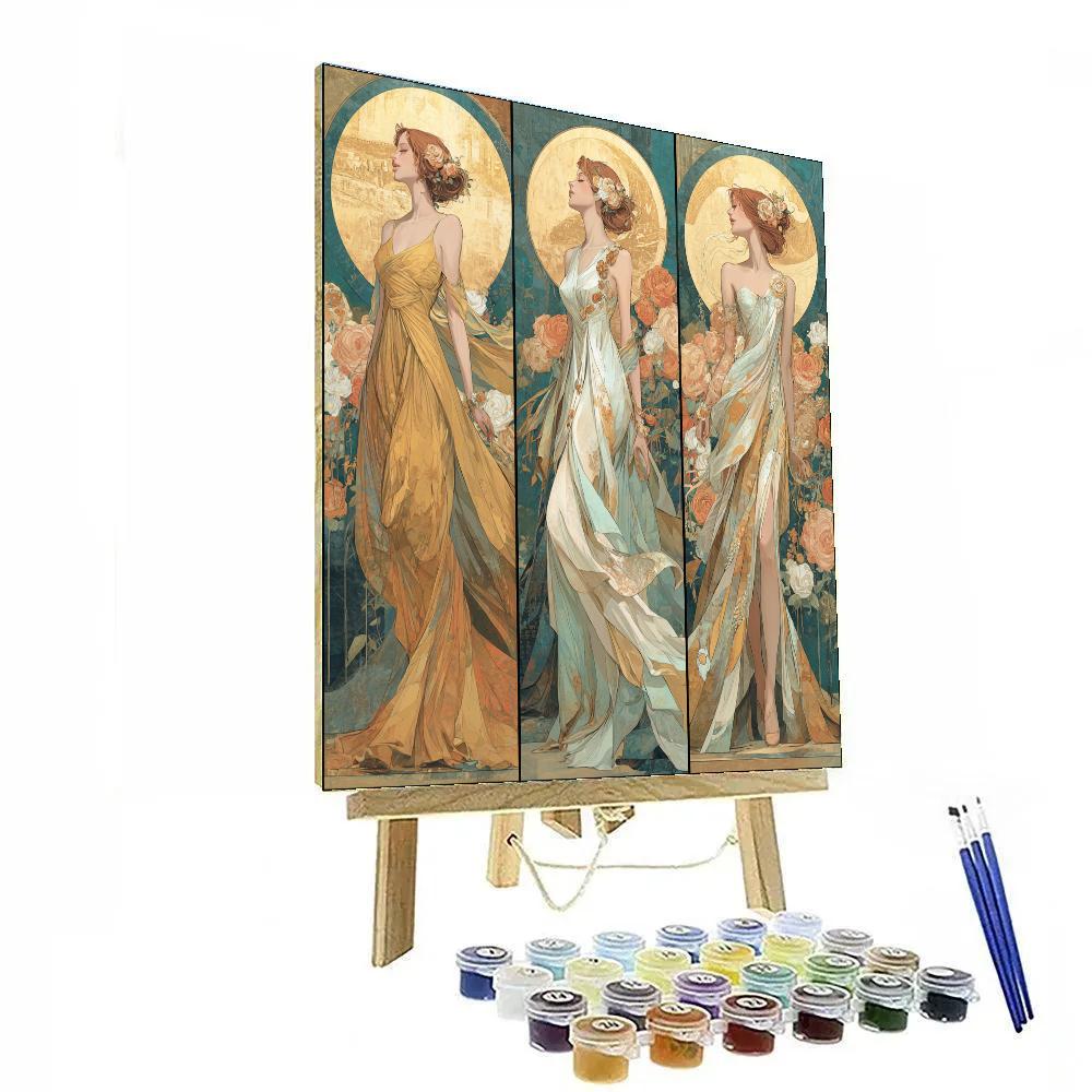 Botticelli Inspired Moonlit Garden paint by color