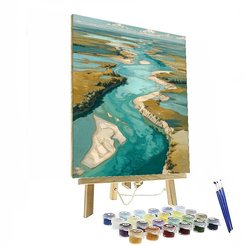 Leonardo Da Vinci Inspired River Delta Glyphs DIY paint by numbers