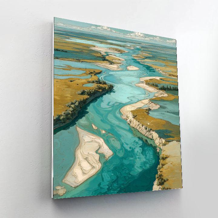 Leonardo Da Vinci Inspired River Delta Glyphs DIY paint by numbers