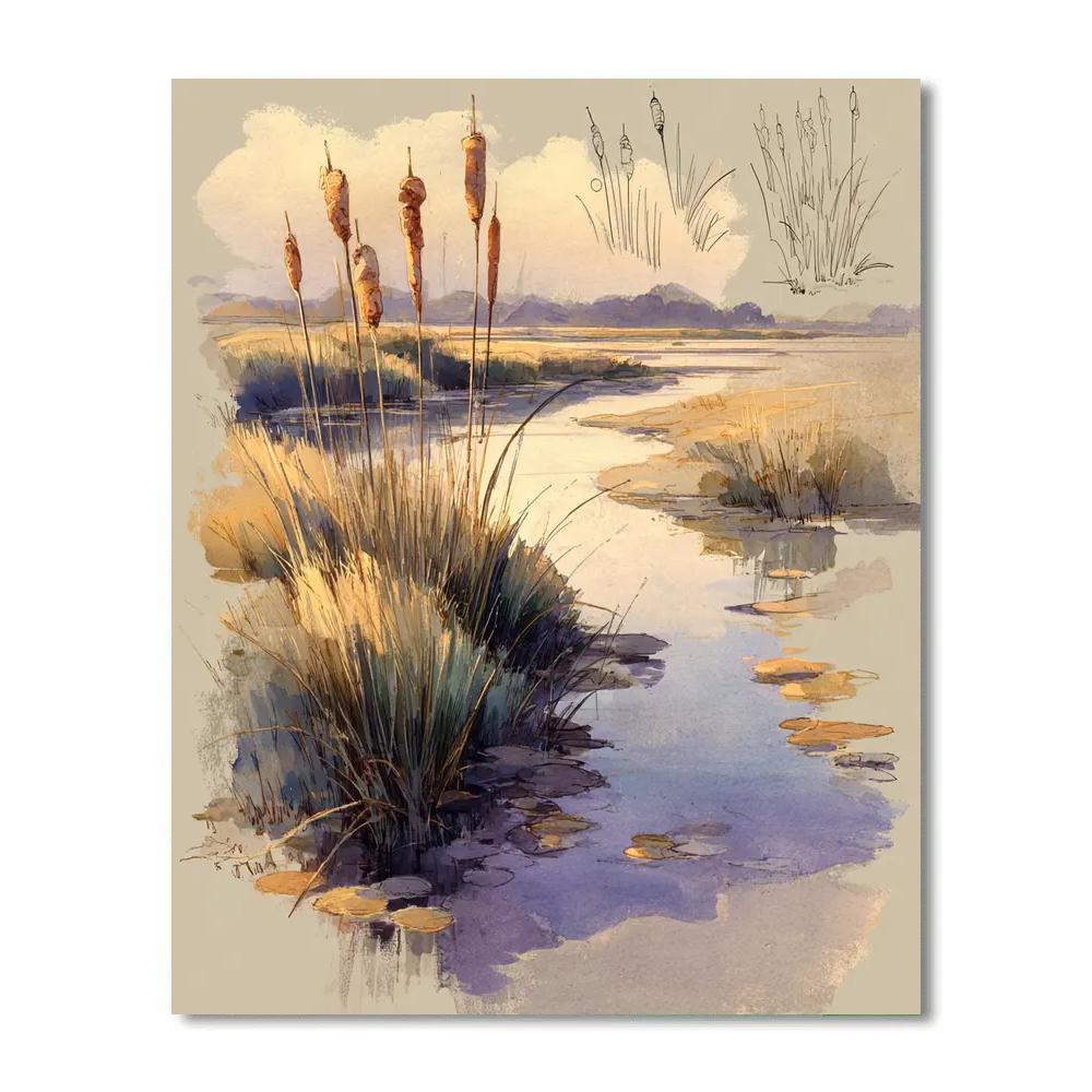 Leonardo Da Vinci Inspired Marshlight Reeds Paint by numbers kits