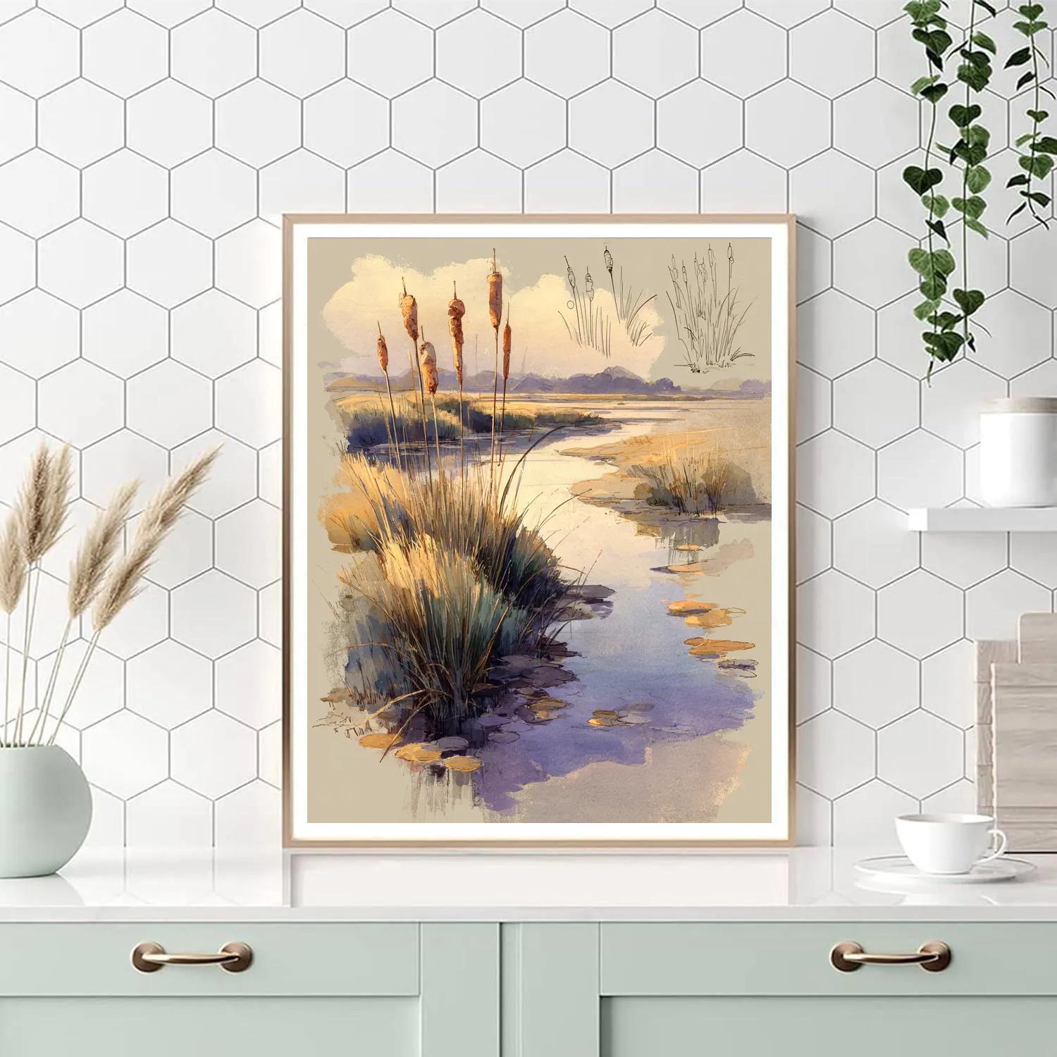 Leonardo Da Vinci Inspired Marshlight Reeds Paint by numbers kits