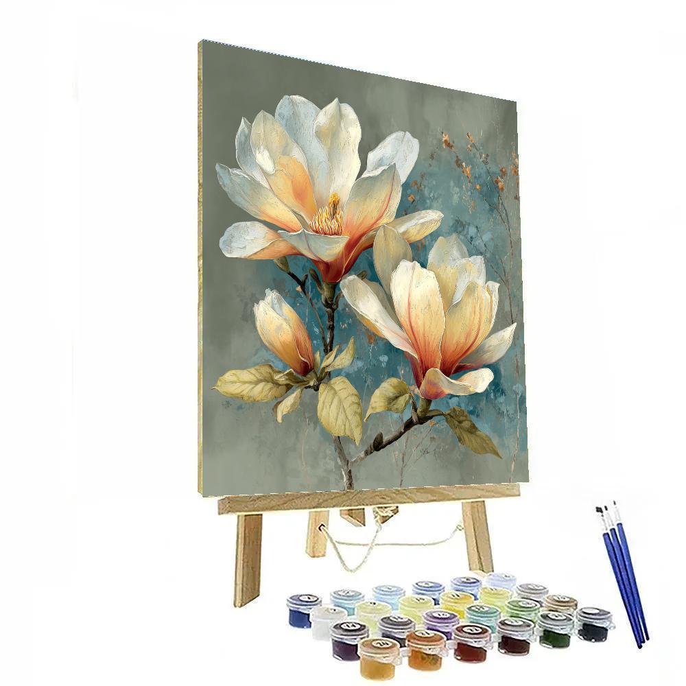 Leonardo Da Vinci Inspired Celestial Magnolia paint by numbers