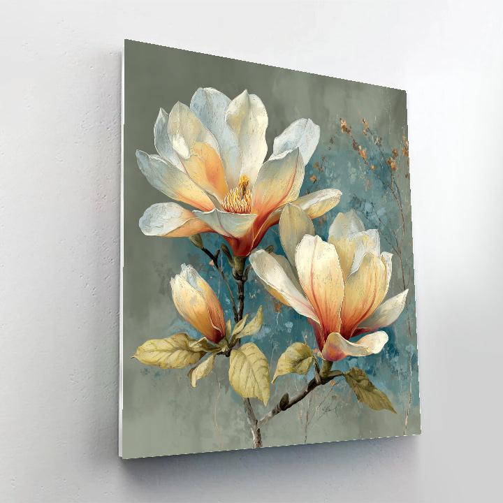 Leonardo Da Vinci Inspired Celestial Magnolia paint by numbers