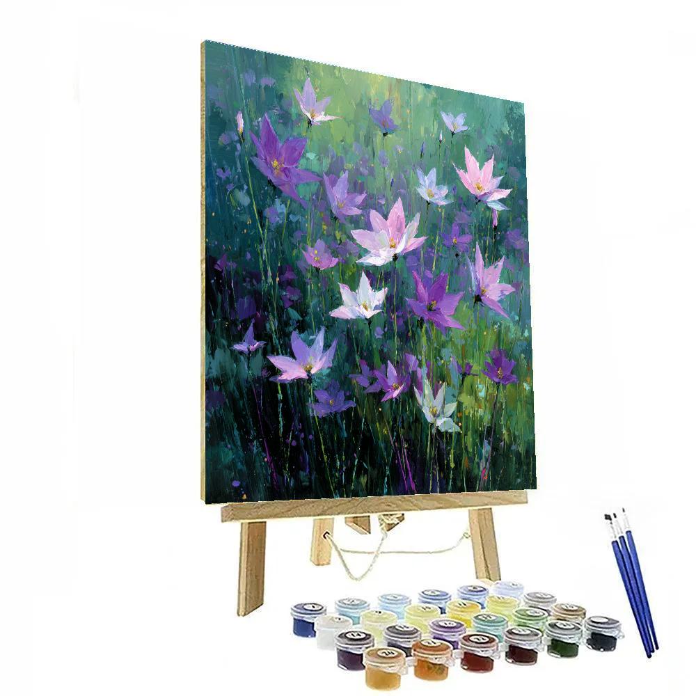 Leonardo Da Vinci Inspired Starflower Meadow paint by numbers