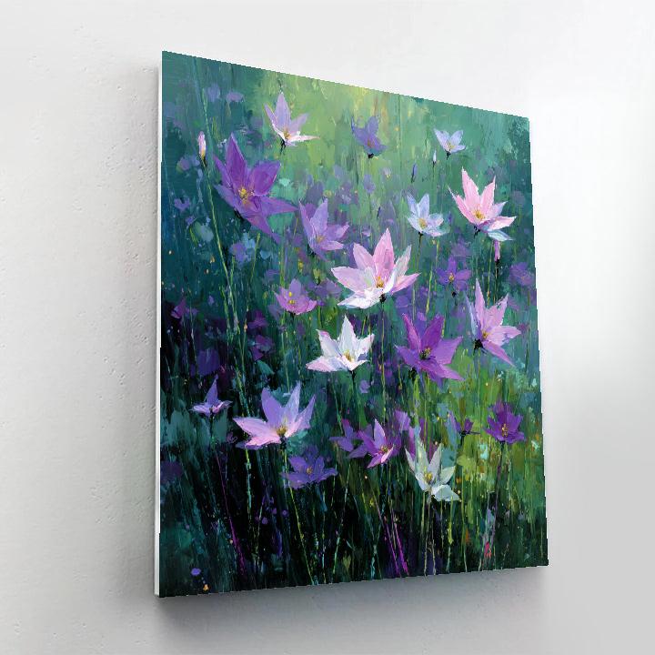 Leonardo Da Vinci Inspired Starflower Meadow paint by numbers