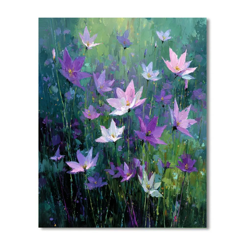 Leonardo Da Vinci Inspired Starflower Meadow paint by numbers