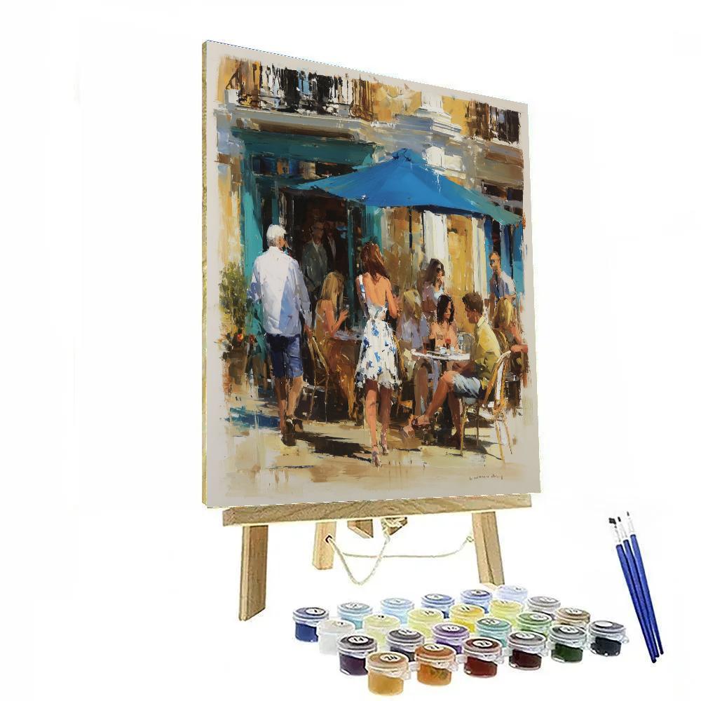 Edouard Manet Inspired Summer Terrace paint by color