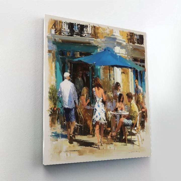 Edouard Manet Inspired Summer Terrace paint by color