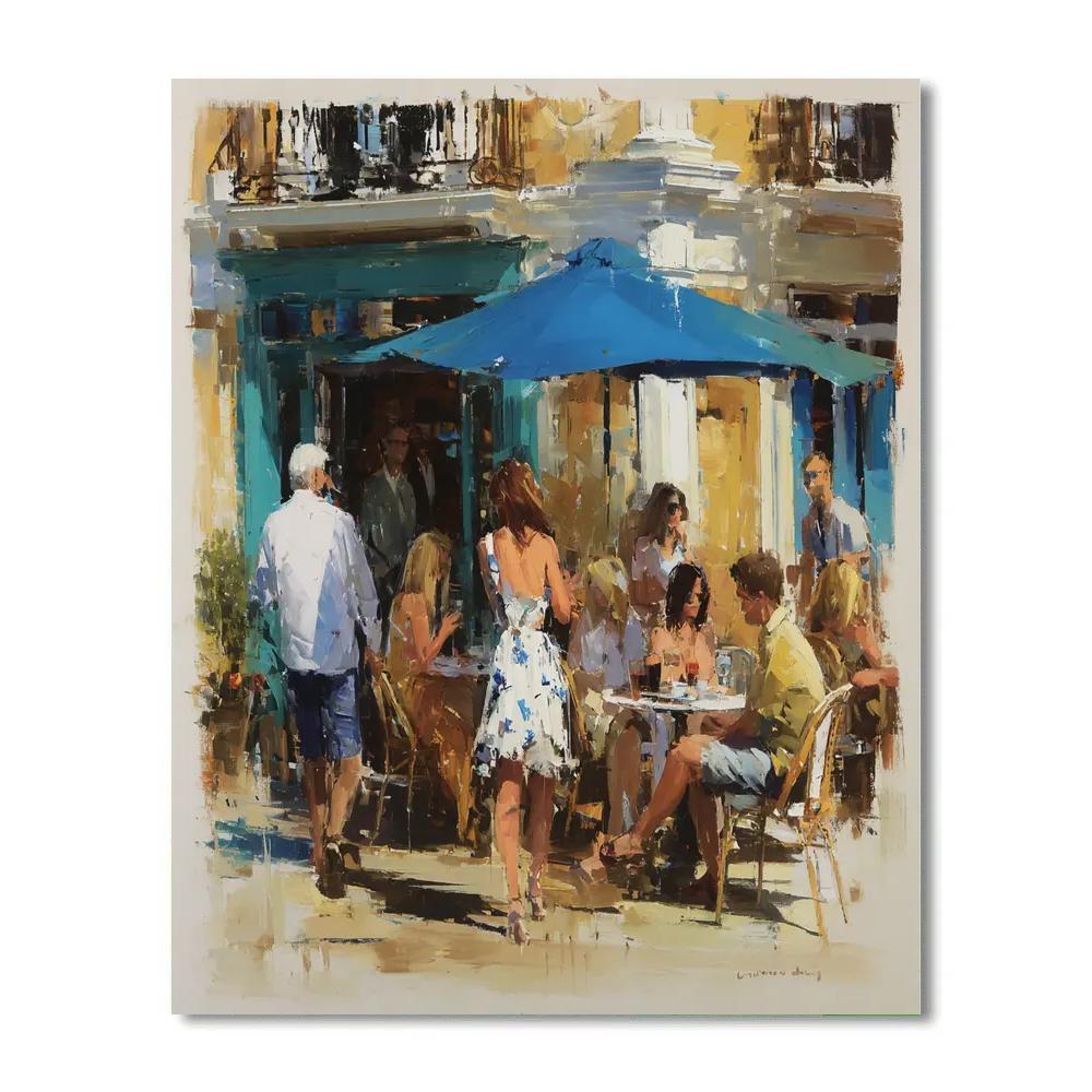 Edouard Manet Inspired Summer Terrace paint by color