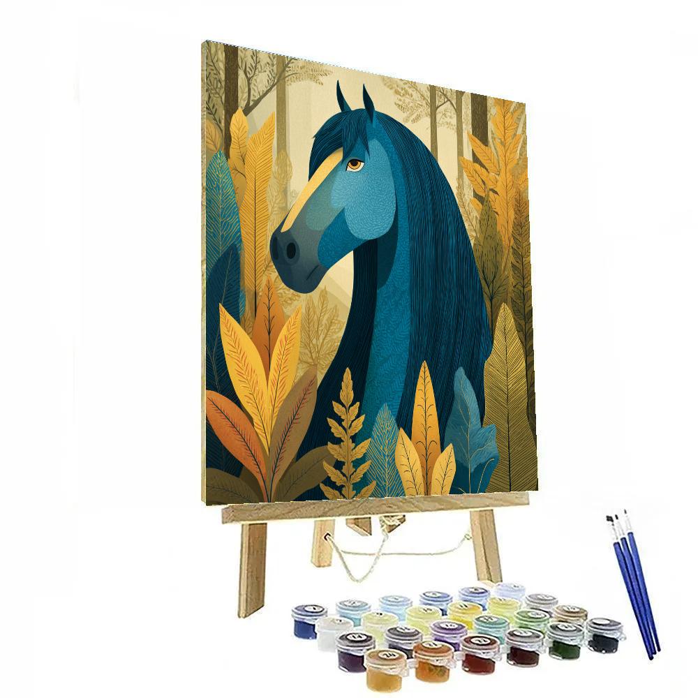 Franz Marc Inspired Blue Horse paint by color