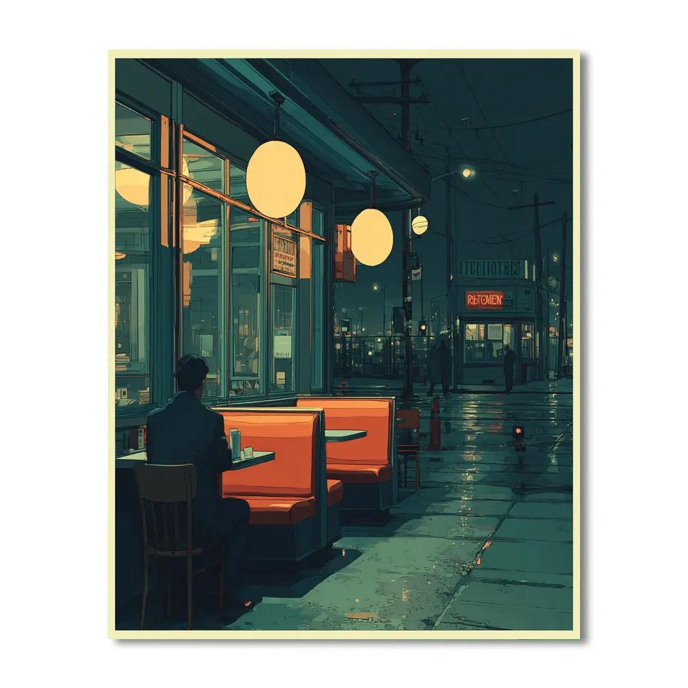 Edward Hopper Inspired Late Diner Paint by numbers kits