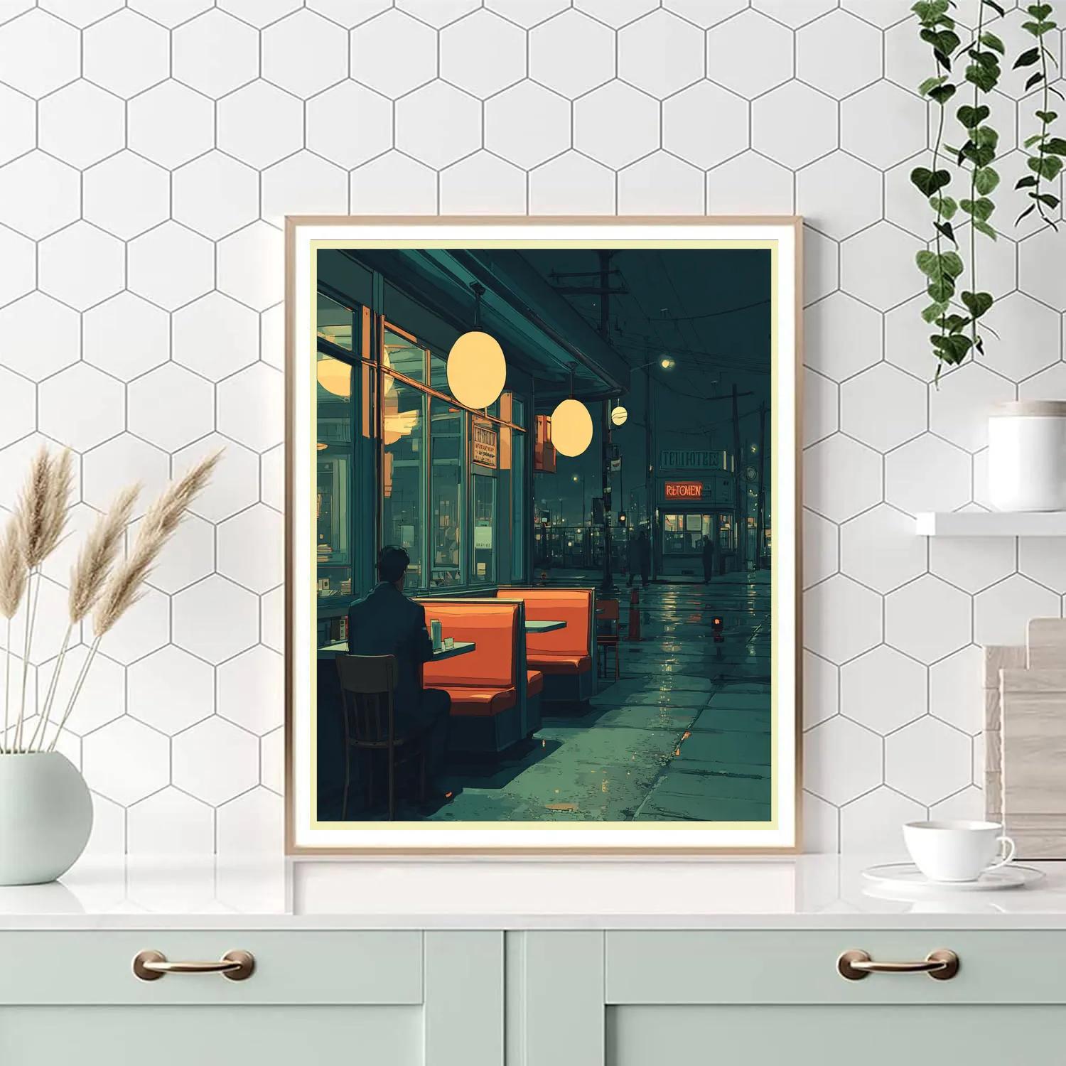 Edward Hopper Inspired Late Diner Paint by numbers kits