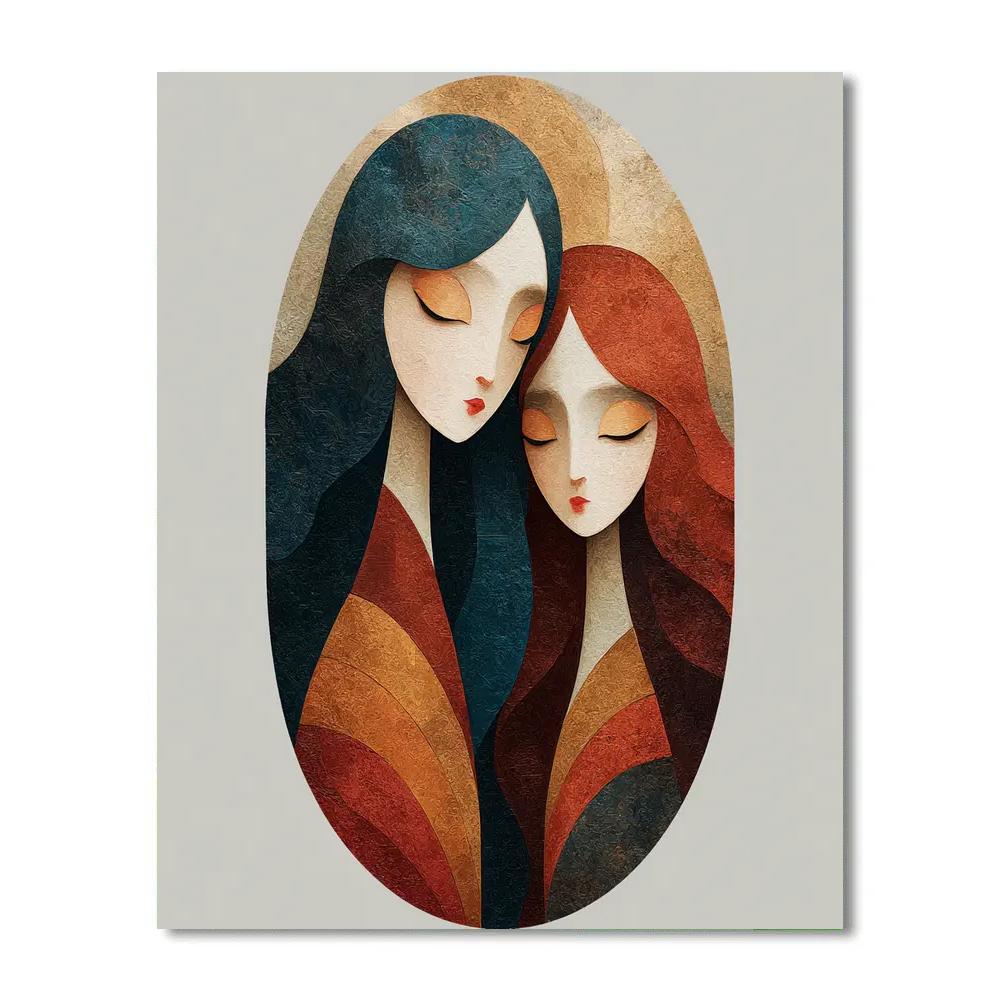 Amedeo Modigliani Inspired Couple Numbered painting kits