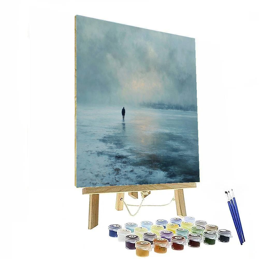 Caspar David Friedrich Inspired Frozen Lake Number painting