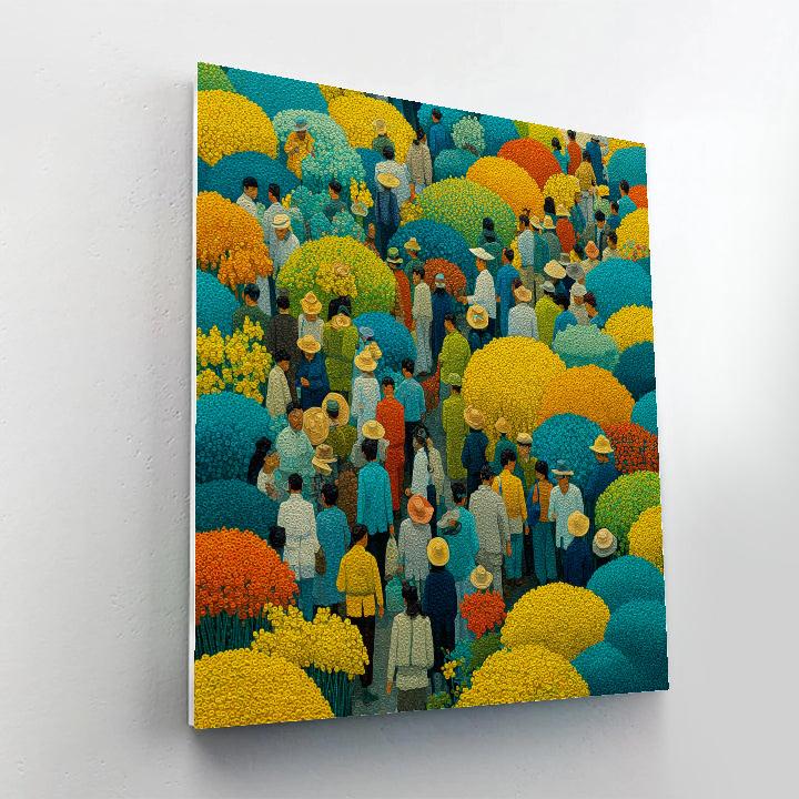Georges Seurat Inspired Flower Market Paint by numbers art