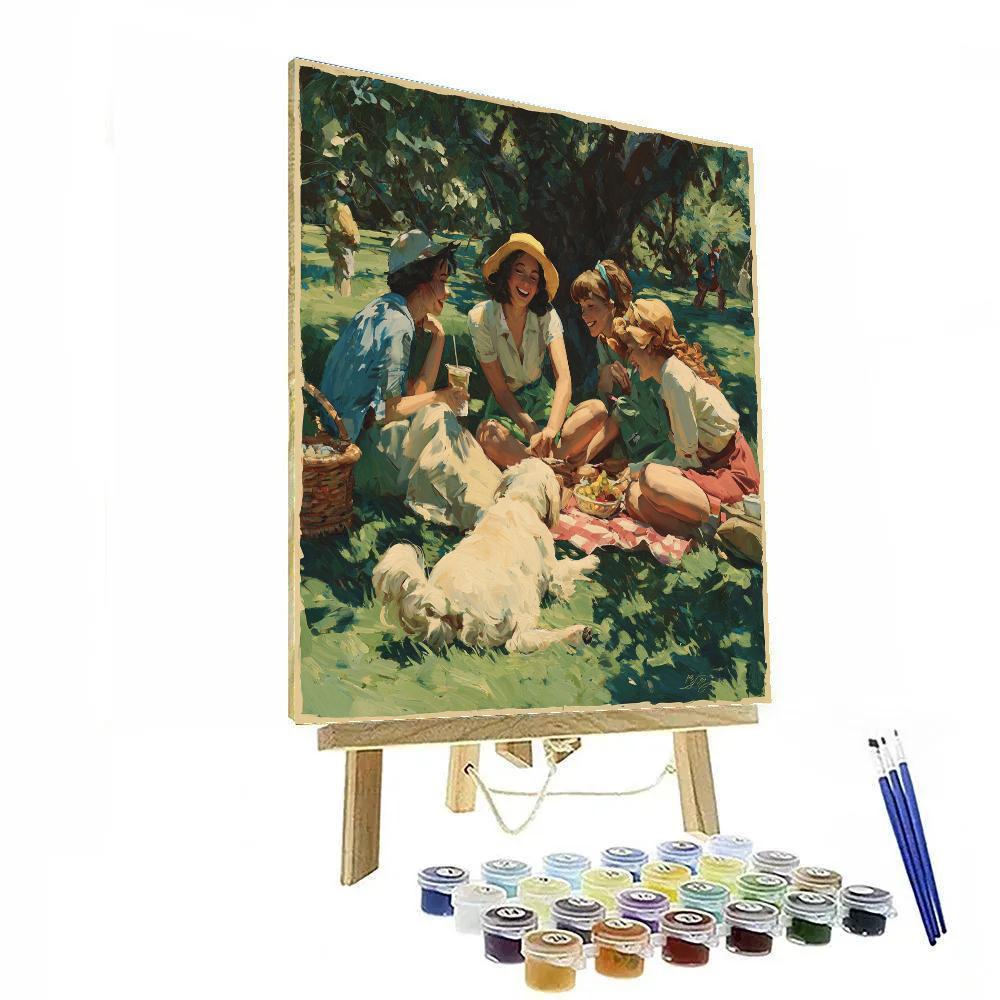 Pierre Auguste Renoir Inspired Picnic Quartet paint by numbers