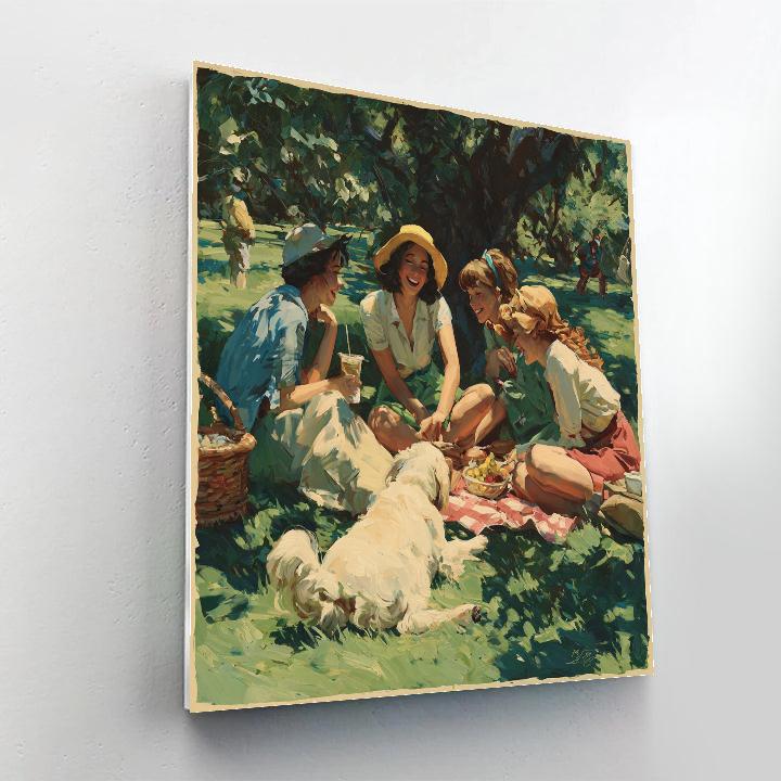 Pierre Auguste Renoir Inspired Picnic Quartet paint by numbers