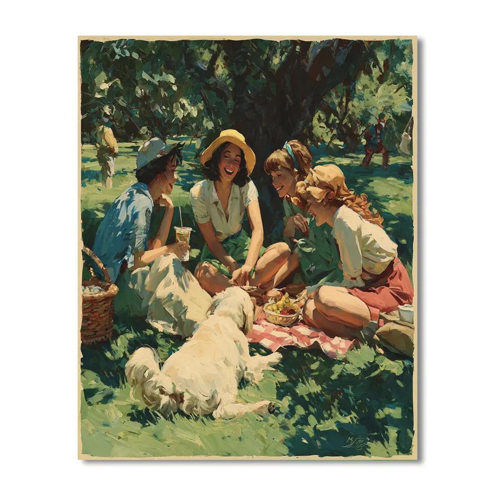 Pierre Auguste Renoir Inspired Picnic Quartet paint by numbers