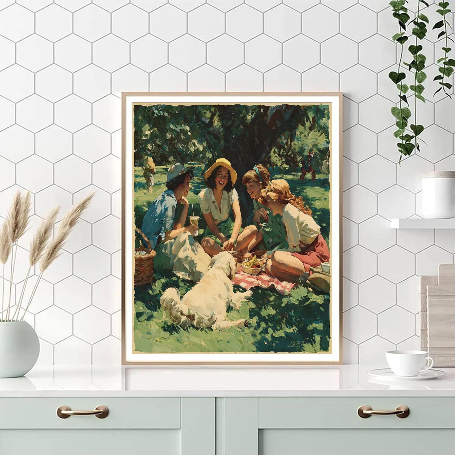 Pierre Auguste Renoir Inspired Picnic Quartet paint by numbers