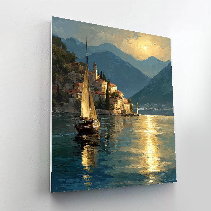 Claude Lorrain Inspired Golden Harbor paint by number