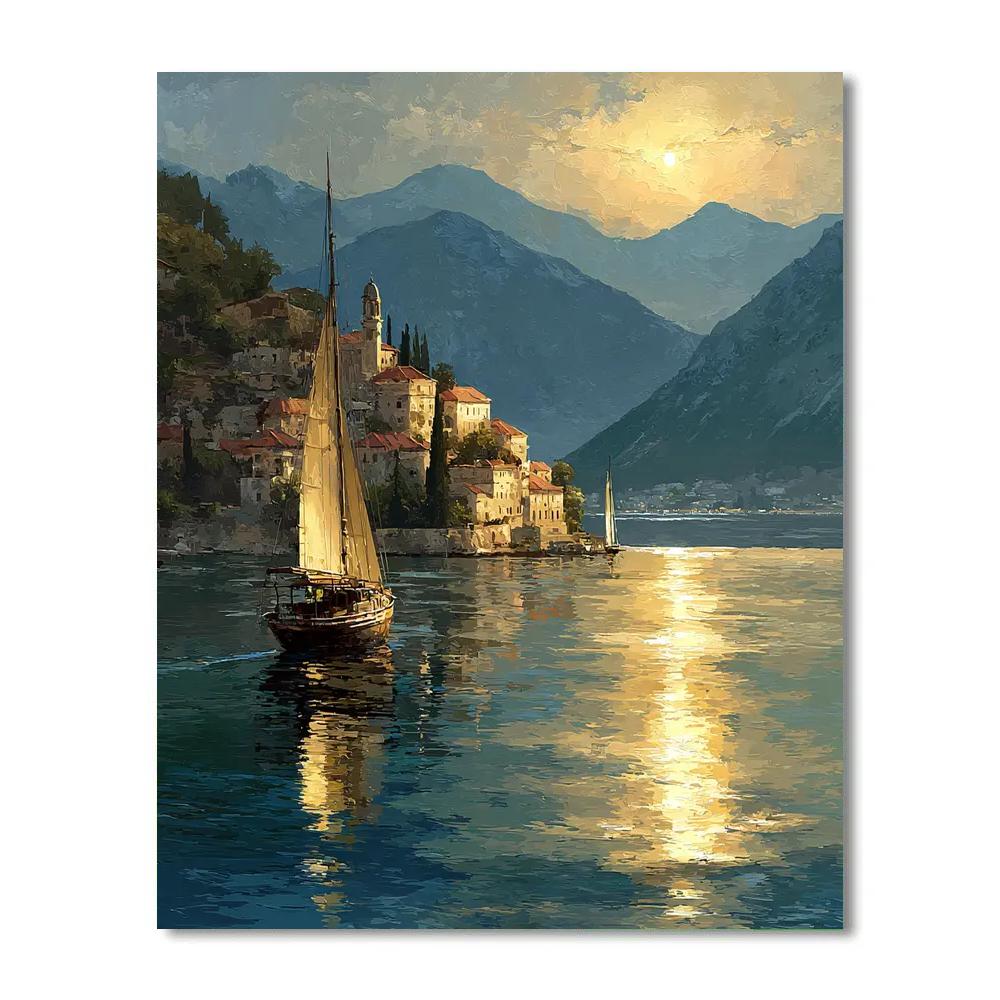 Claude Lorrain Inspired Golden Harbor paint by number