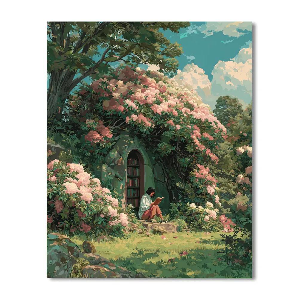 John Everett Millais Inspired Garden Reading DIY paint by numbers