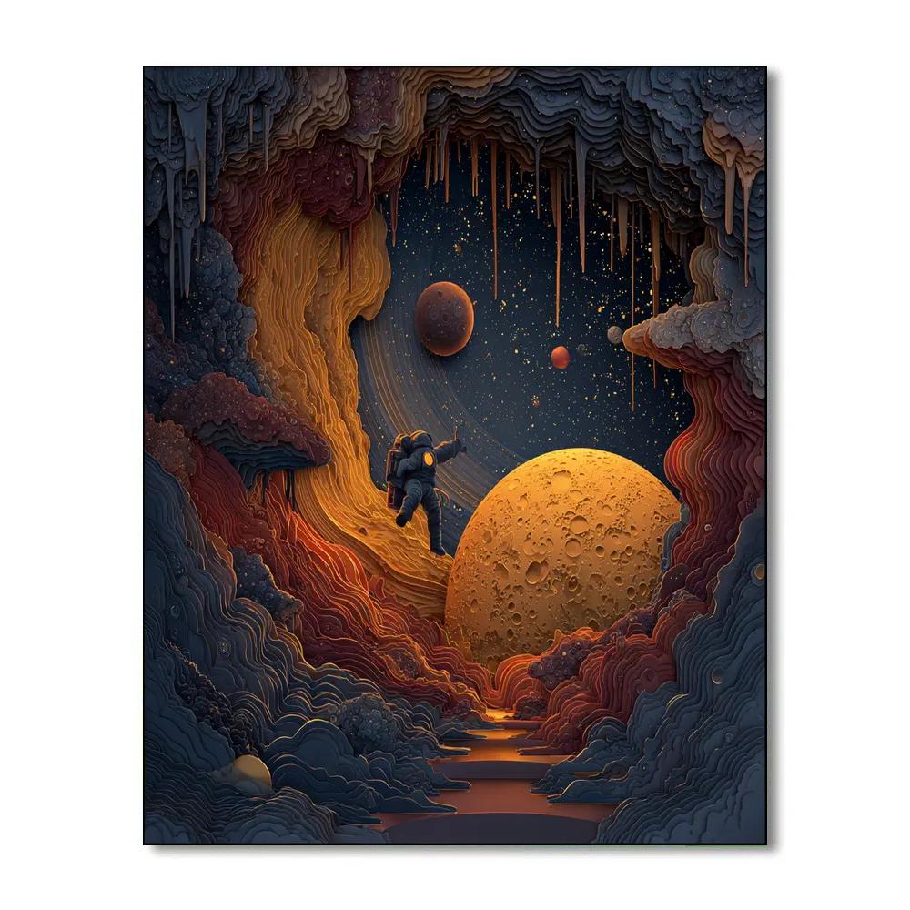 Salvador Dali Inspired Surreal Spacewalk DIY paint by numbers