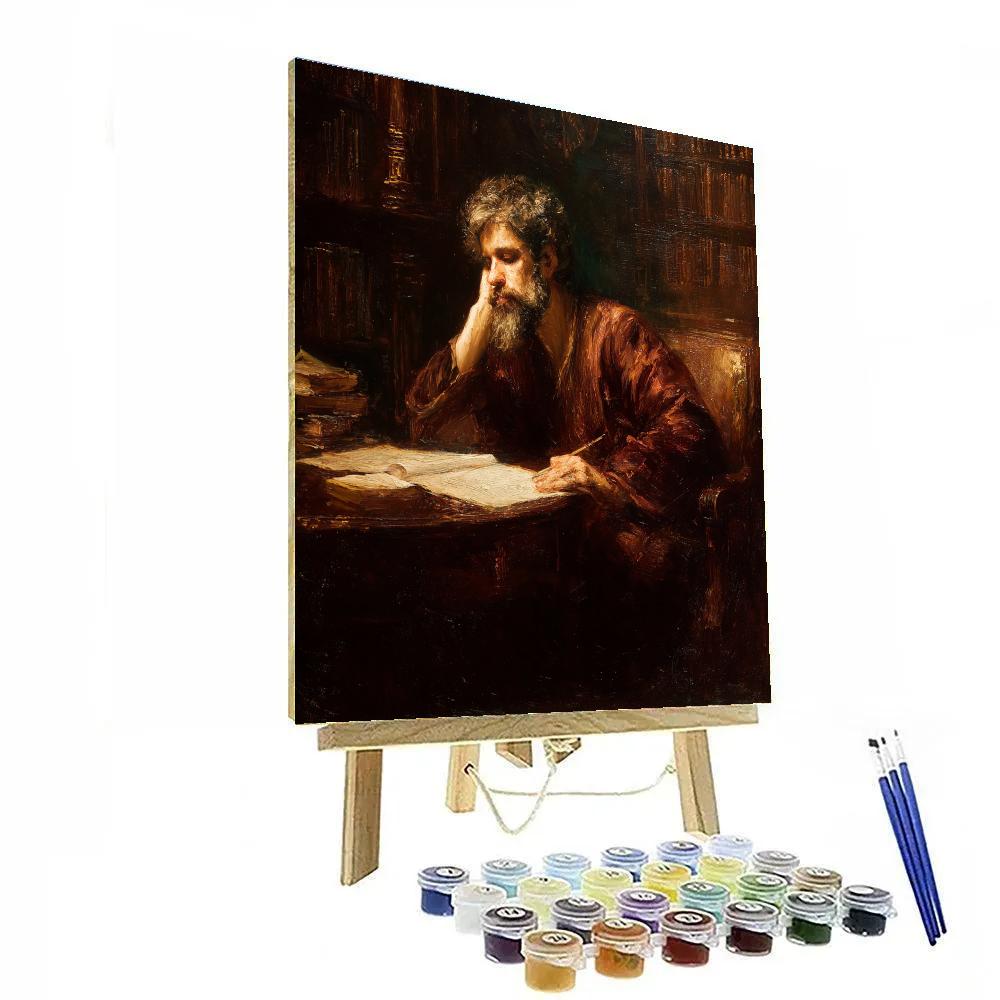 Rembrandt Inspired Intimate Library Portrait DIY paint by numbers