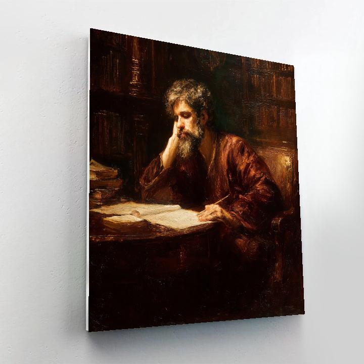 Rembrandt Inspired Intimate Library Portrait DIY paint by numbers