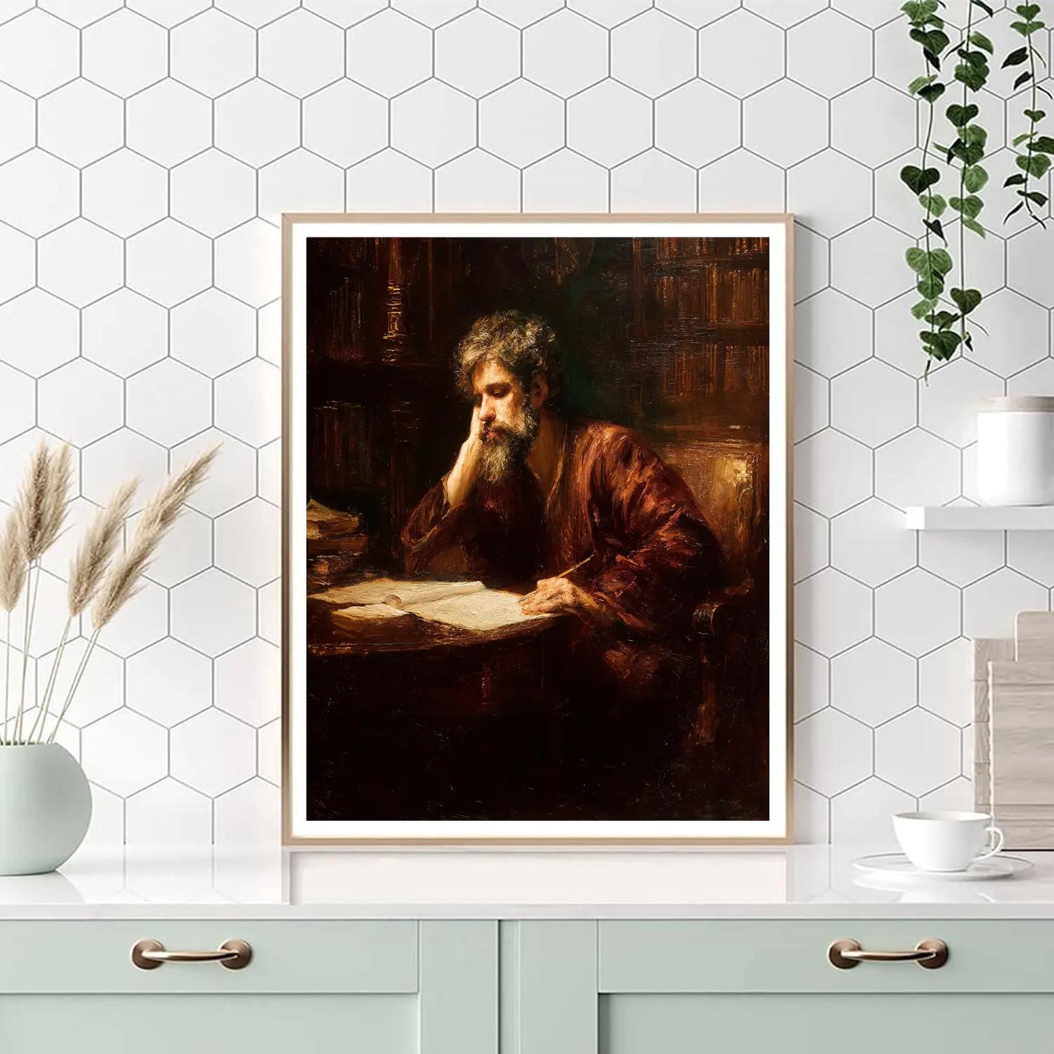 Rembrandt Inspired Intimate Library Portrait DIY paint by numbers
